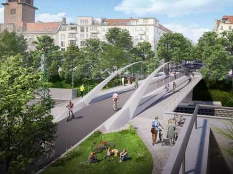 Ansicht aus Sonnenburger Straße in Richtung Norden, Visualisierung