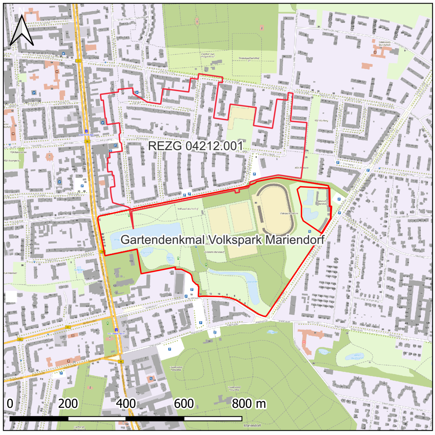 Untersuchungsgebiet VP Mariendorf mit REZG