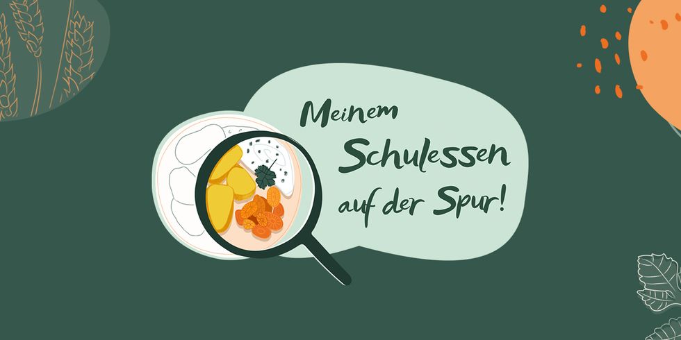 Banner des Projekts Meinem Schulessen auf der Spur!