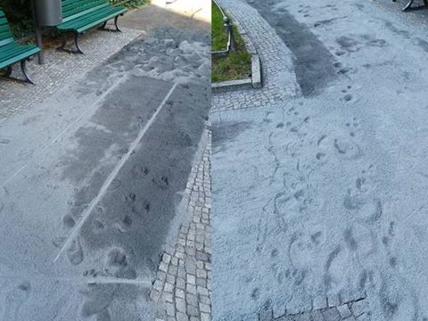 Die Beschädigungen während der Baumaßnahme.