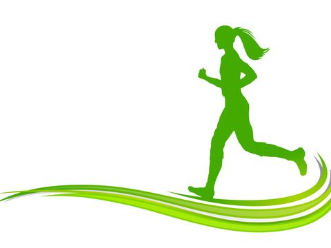 grün gezeichnete Joggerin