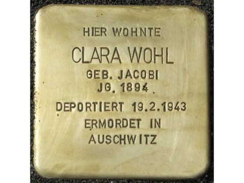 Stolperstein Clara Wohl (Bild: Stolpersteine-Initiative CW, H.-J. Hupka)