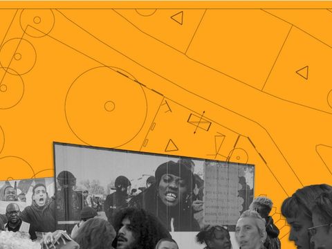 Ausstellungsplakat "O-Platz" - Bezirksgeschichte wird auf der Straße geschrieben
