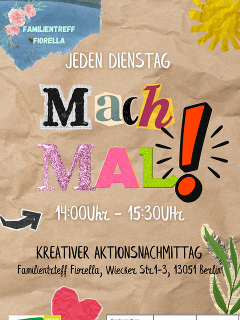 Bunt Zerrissen Verspielt Collage Trödelmarkt Veranstaltung Flyer - 1