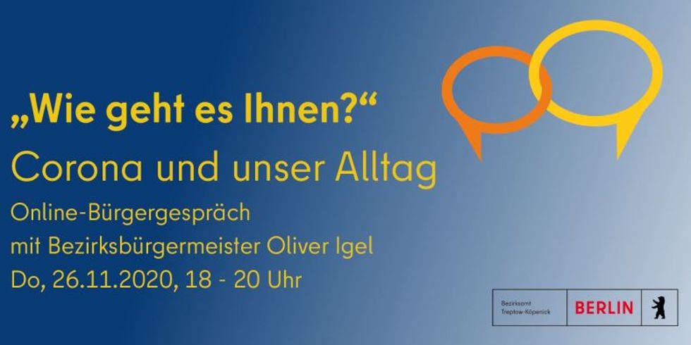 Ankündigung zum Online-Bürgergespräch mit Bezirksbürgermeister Oliver Igel