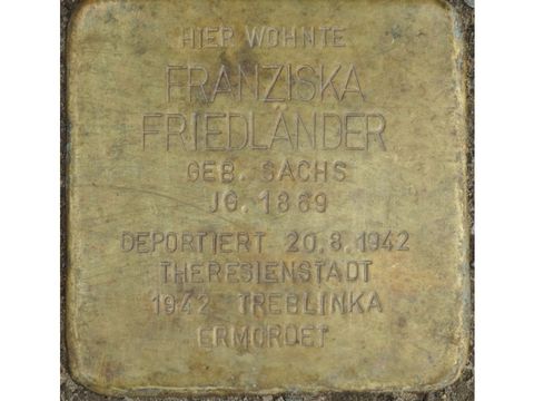Stolperstein Franziska Friedländer (Bild: Stolpersteine-Initiative CW, Hupka)