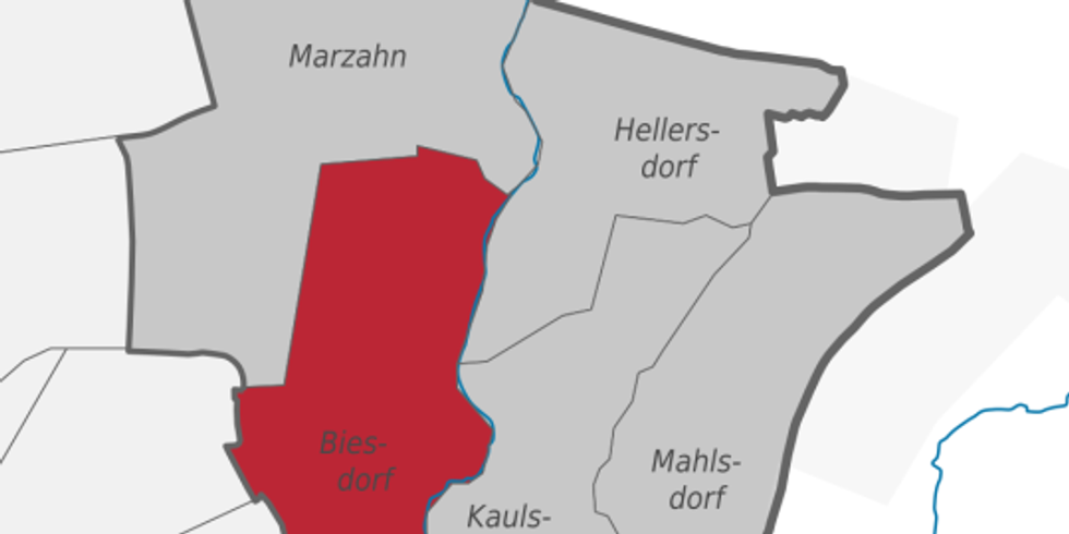 Lage des Ortsteils Biesdorf in Marzahn-Hellersdorf als Grafik