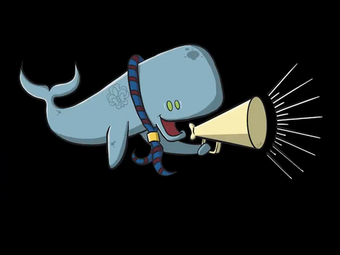 Ein Wal mit Megaphone