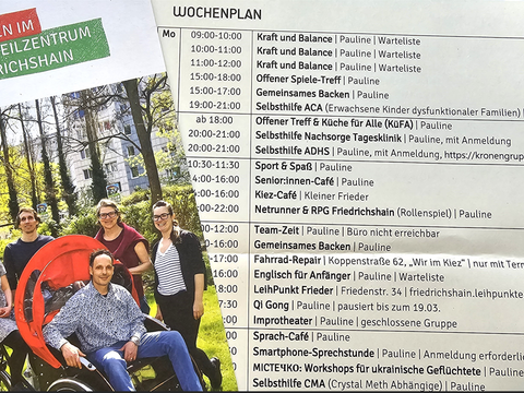 Im ganzen Bezirk findet sich zahlreiche Stadtteil- und Nachbarschaftsangebote, Begegnungsstätten und Beratungsstellen