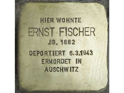 Stolperstein Ernst Fischer, Foto:H.-J. Hupka, 2014
