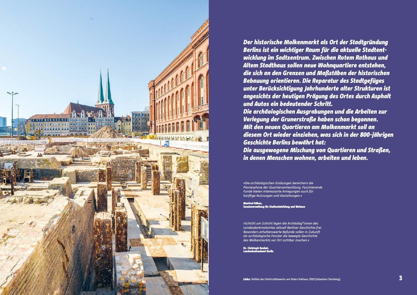 Innenseite aus der neuen Broschüre über die Grabung Molkenmarkt