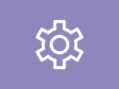 Zahnrad auf lila Hintergrund