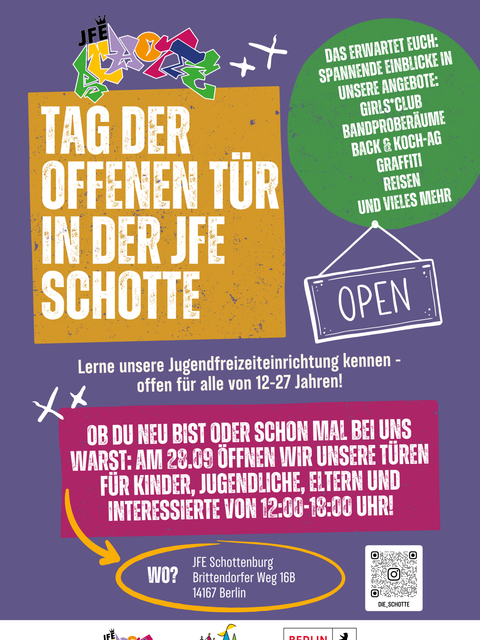 Flyer zum Tag der offenen Tür in der JFE Schottenburg (Bild: JFE Schottenburg)