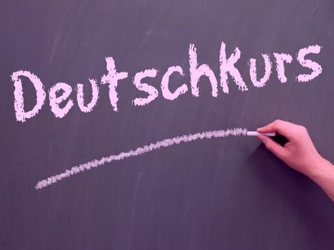 Kreidetafel Deutschkurs