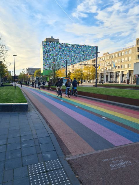 Fahrradweg an der Universität Utrecht (Bild: Katharina Zapf)