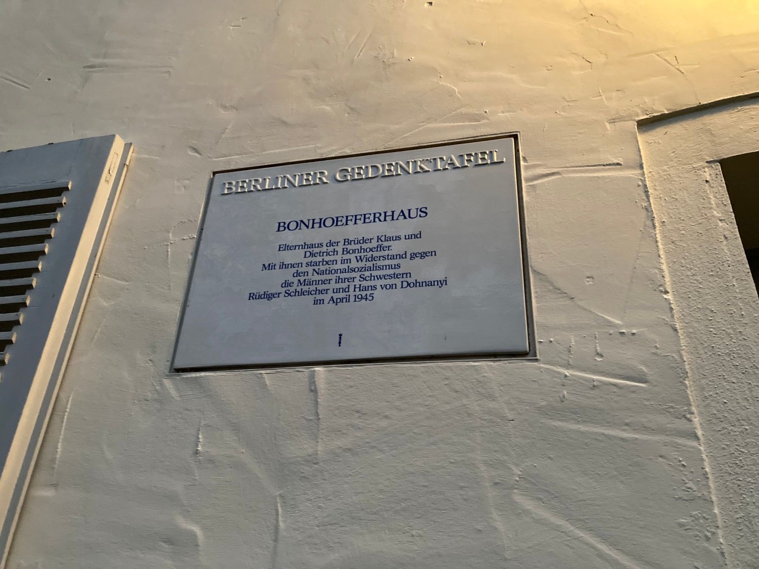 Bonhoefferhaus Gedenktafel
