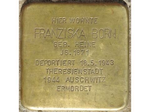Stolperstein Franziska Born (Bild: Stolpersteine-Initiative CW, Hupka)