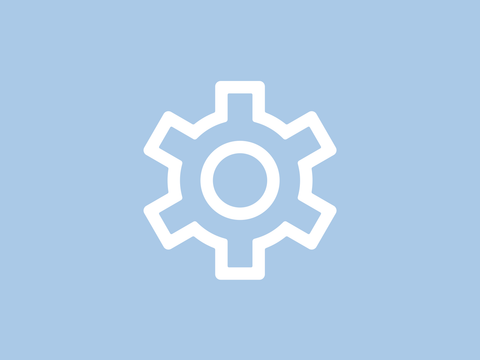 Zahnrad auf blauen Hintergrund