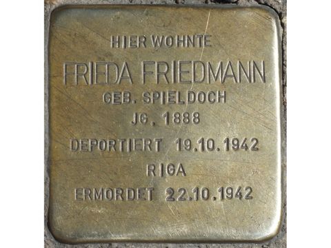 Stolperstein Frieda Friedmann, Foto:H.-J. Hupka