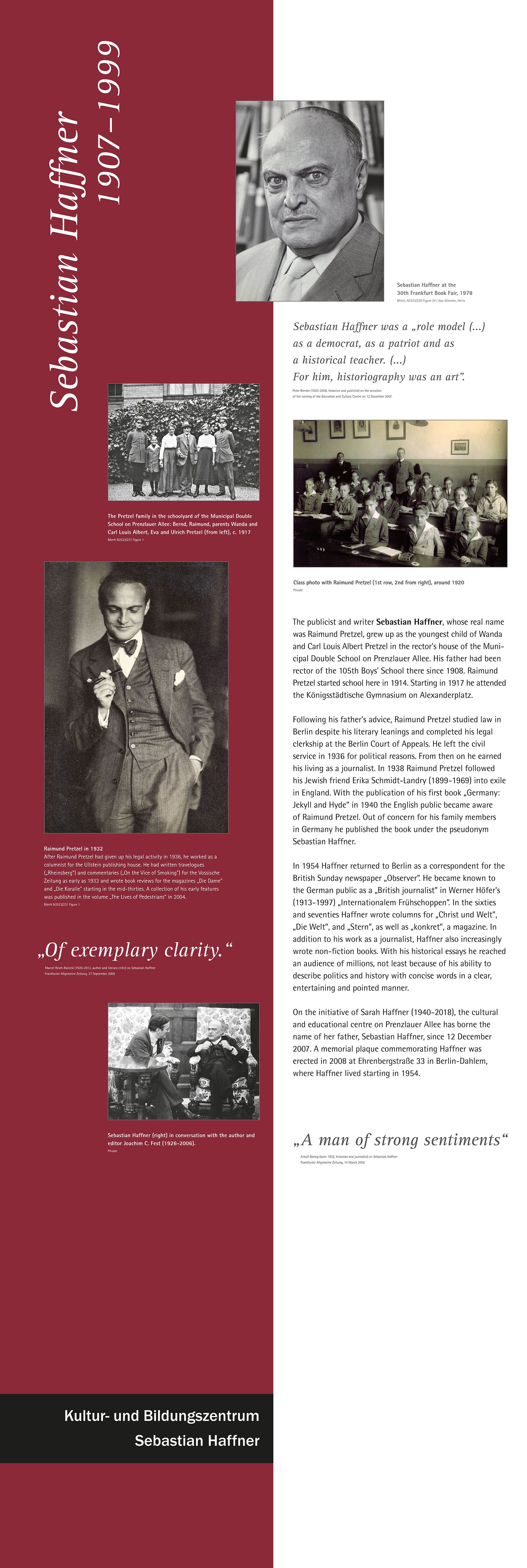 Denkzeichen, Stele, Sebastian Haffner (1907–1999), English translation