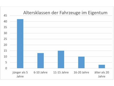Fuhrpark LIBG -Diagramm- Altersklassen der Fahrzeuge im Eigentum