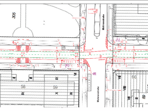 Charlottenstraße: Verkehrszeichenplan zwischen Taubenstraße und Mohrenstraße (Bild: BA SGA Mitte)