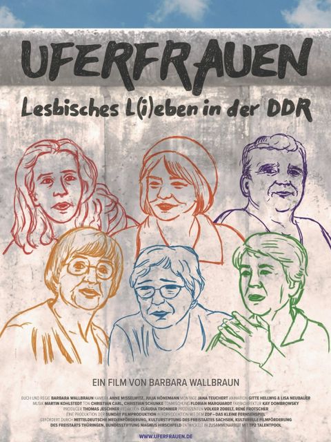 Umrisse von sechs Frauen, in in verchiedenen Farben auf die Berliner gemalt sind
