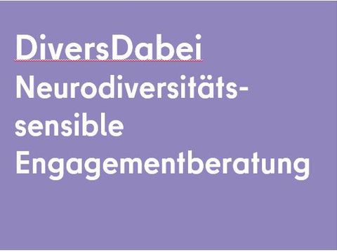 Der Projekttitel steht in weißer Schrift auf violettem Hintergrund