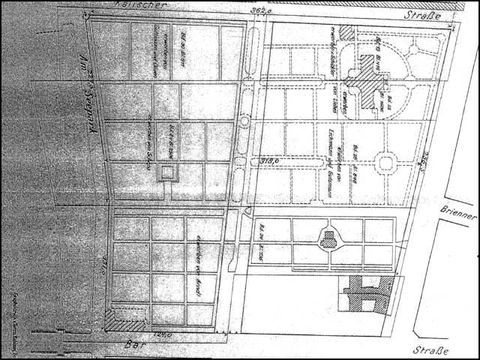 Friedhof Wilmersdorf, Lageplan um 1919 (N rechts)
