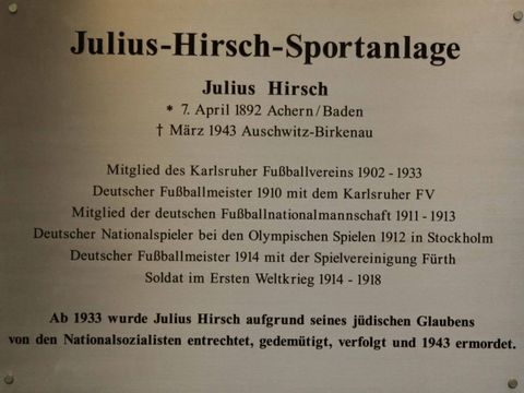 Gedenktafel für Julius Hirsch, 21.1.2007, Foto: Raimund Müller