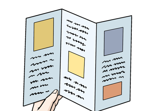 Illustration eines Faltblattes