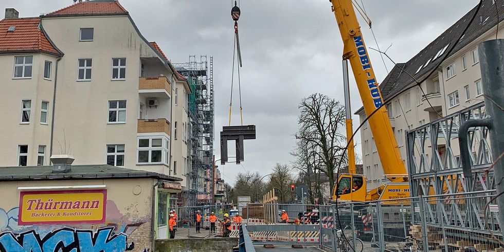 Baubeginn zum Ersatzneubau der Moltkebrücke, Februar 2022
