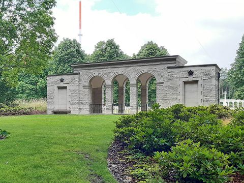 Britischer Soldatenfriedhof: Empfangsgebäude (Bild: Landesdenkmalamt Berlin, Leonie Glabau)