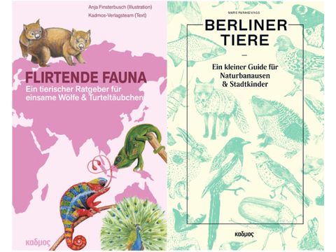 2 Buchcover: Berliner Tiere und Flirtende Fauna