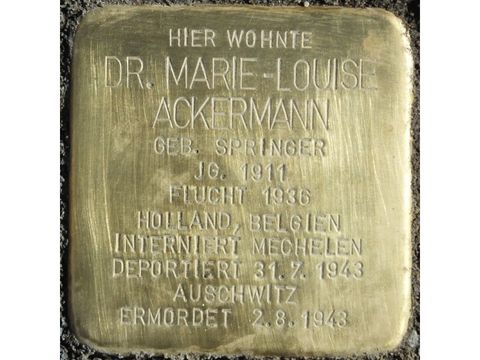 Stolperstein Dr. Marie-Louise Ackermann (Bild: Stolpersteine-Initiative CW, Hupka)