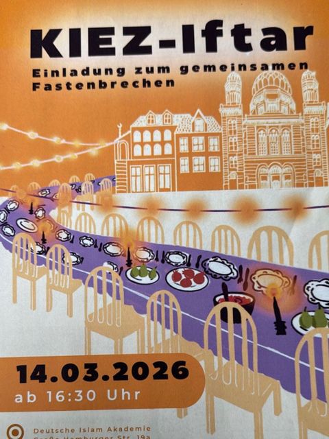 Einladung: Kiez-Iftar - Gemeinsames Fastenbrechen am 14.03.2026