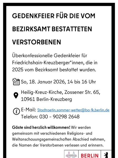 Aushang Gedenkfeier 2026