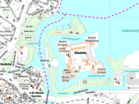 Bezirkskarte von Spandau mit Zitadelle
