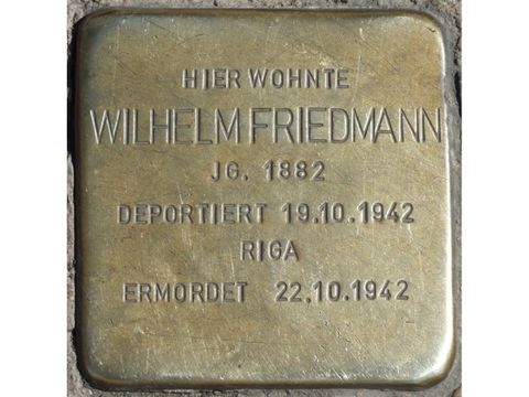 Stolperstein Wilhelm Friedmann, Foto:H.-J. Hupka