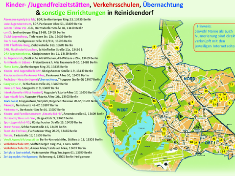 Übersichtskarte Freizeiteinrichtungen