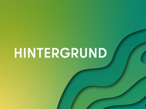 Grüner Farbverlauf mit organischen Schichten rechts, Text "Hintergrund" links in Weiß.