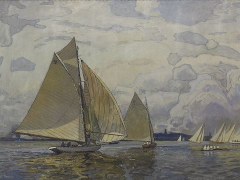 Segelregatta auf dem Müggelsee, Karl Wendel, Wandgemälde 014 (Bild: Mila Hacke, Mila Hacke Architektur-Fotografie, Berlin)