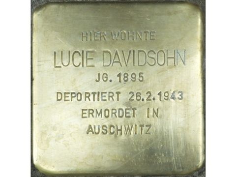 Stolperstein Lucie Davidsohn (Bild: Stolpersteine-Initiative CW, Hupka)