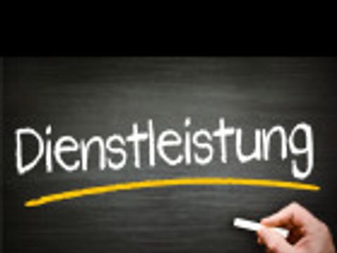 Tafel mit dem Schriftzug Dienstleistung