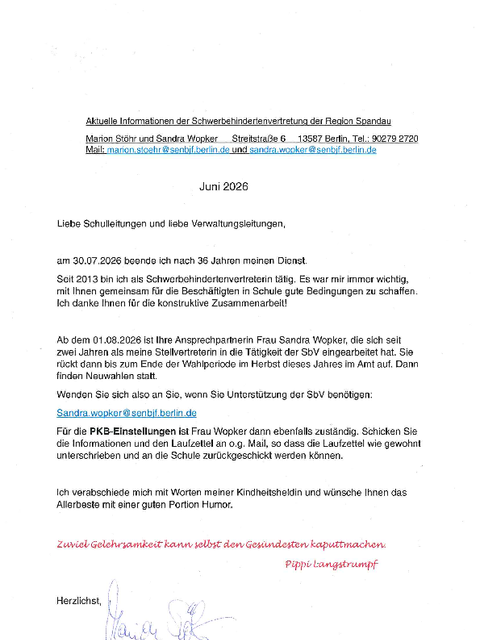 Infobrief der SBV Juni 2026 (Bild: Marion Stöhr)