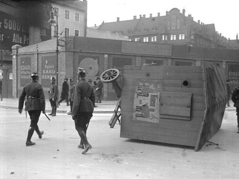 Szene der Straßenkämpfe