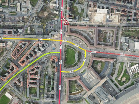 Ausschnitt Verkehrsmengen DTVw 2023 Kfz (Bild: SenMVKU / Geoportal Berlin)