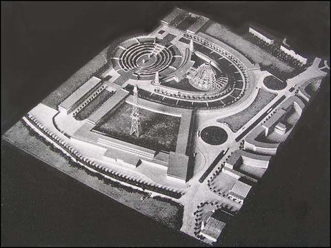 Peter Poelzig, Messegelände, Modell, aus: Das neue Berlin,1929
