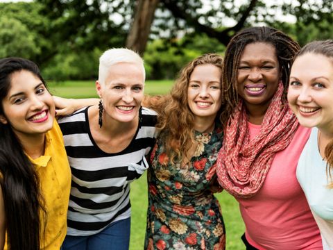 Group of Women Socialize Teamwork Happiness Concept