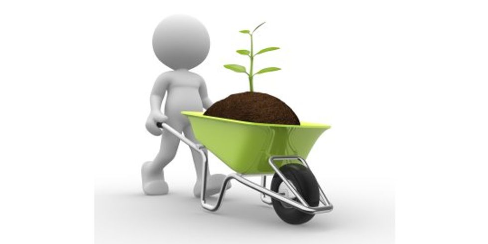 3D Figur mit Schubkarre